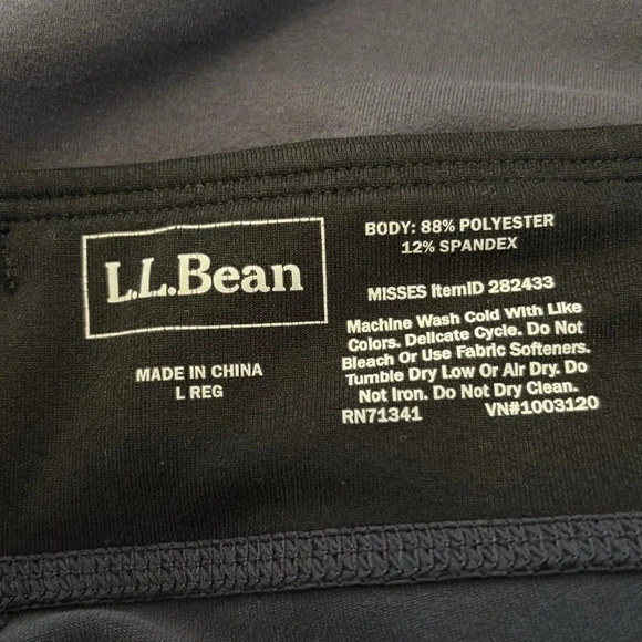 L.L. Bean women’s gray and black capri leggings size large - Picture 7 of 8